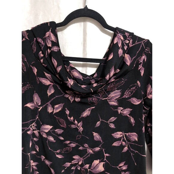 JBS LTD Top Metallic Pink Sparkle Cowl Neck/Back Vintage Size XL Holiday Festive - Picture 7 of 16